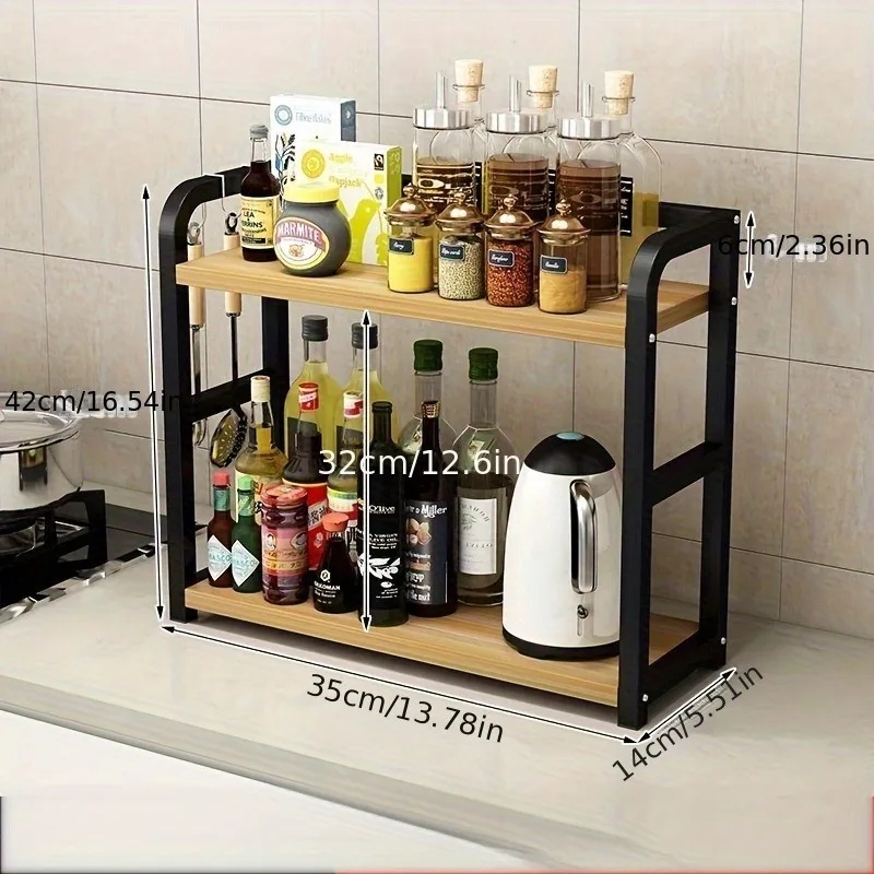 2-Tier Metal Countertop Shelf  - Coffee Equipment Rack ulasan dan harga