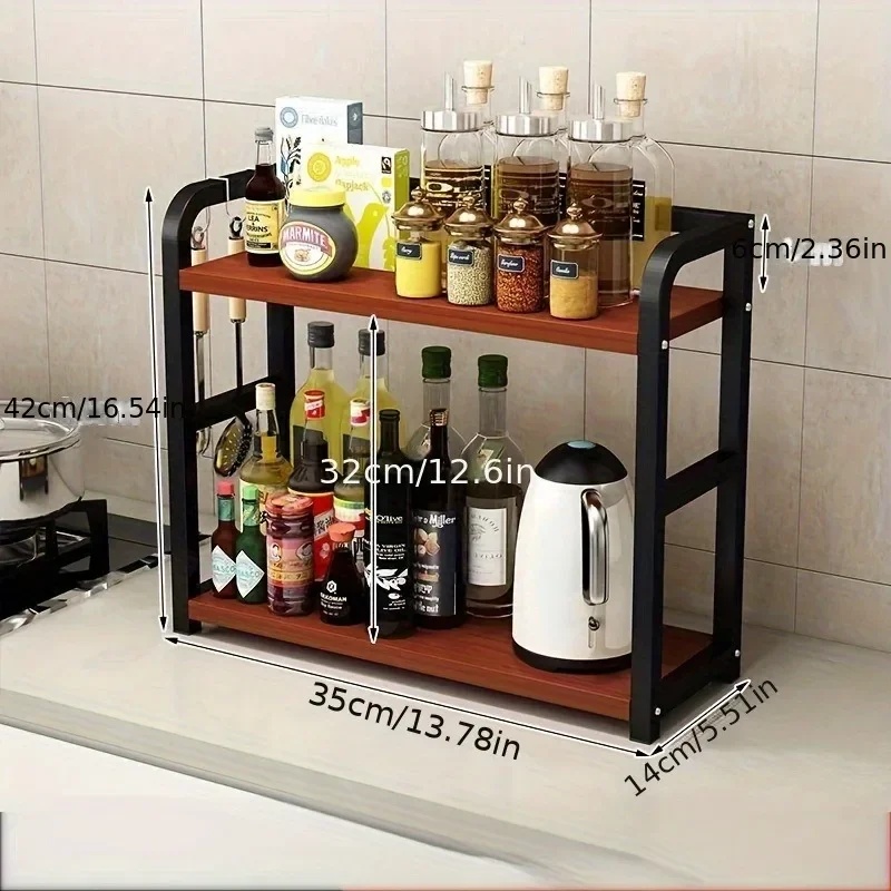 2-Tier Metal Countertop Shelf  - Coffee Equipment Rack ulasan dan harga