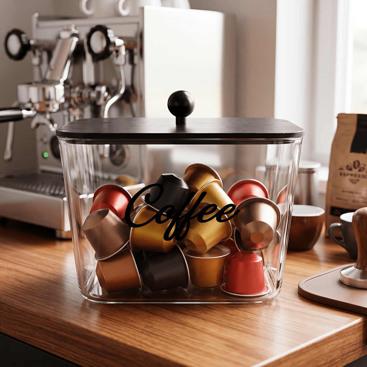 Coffee Pod Holder with Lids Pl - Coffee Equipment Rack ulasan dan harga